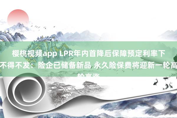 樱桃视频app LPR年内首降后保障预定利率下调不得不发：险企已储备新品 永久险保费将迎新一轮高涨